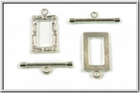 Toggle-Verschluss "Bilderrahmen", 21x11mm, silberfb., Metall, 1 Stk.