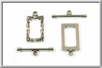 Toggle-Verschluss "Bilderrahmen", 21x11mm, antiksilberfb., Metall, 1 Stk.