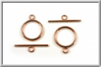 Toggle-Verschluss "Simple Ring", 18x14mm, rosegoldfb., Metall, 1 Stk.