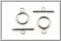 Toggle-Verschluss "Simple Ring", 19x14mm, silberfb., Metall, 1 Stk.