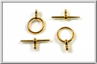Toggle-Verschluss "Simple Ring, vertikal", 17x11mm, goldfb., Tibetsilber, 1 Stk.