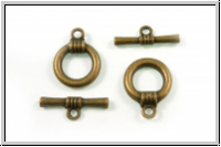 Toggle-Verschluss "String at the Ring", 18x14mm, antikmesssingfb., Zinklegierung, 1 Stk.
