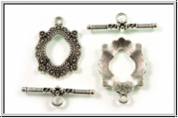 Toggle-Verschluss "Sophie", 24x17mm, antiksilberfb., Metall, 1 Stk.