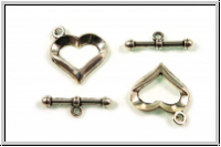 Toggle-Verschluss "Herzlich", 18x17mm, antiksilberfb., Tibetsilber, 1 Stk.