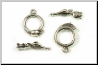 Toggle-Verschluss "Tulpe", 20x14mm, antiksilberfb., Metall, 1 Stk.