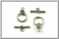 Toggle-Verschluss "Spirale", 18x12mm, antiksilberfb., Metall, 1 Stk.