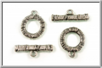 Toggle-Verschluss "Wired Ring", 19x16mm, antiksilberfb., Metall, 1 Stk.