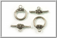 Toggle-Verschluss "Cross-Ring", 18x14mm, antiksilberfb., Tibetsilber, 1 Stk.