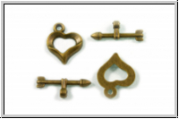Toggle-Verschluss "Amors Pfeil", 15x13mm, antikmessingfb., Metall, 1 Stk.