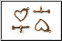 Toggle-Verschluss "Amors Pfeil II", 15x16mm, antikkupferfb., Metall, 1 Stk.
