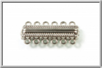Magnetverschluss "Mehrstrang, Jumbo", 37x17mm, silberfb., Metall, 6 �sen, 1 Stk.