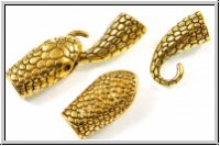 Haken/�se-Verschluss "Snake", 34x7,3mm, antikgoldfb., Metall, 1 Stk.