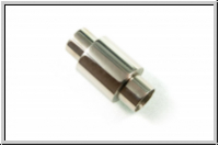 Magnetverschluss "Zylinder in Zylinder", 21x10mm, antiksilberfb., Edelstahl, 1 Stk.