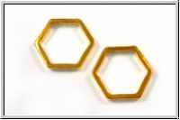 Ring "6-Eck", flach, 19mm, goldfb., Metall, 1 Stk.