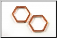 Ring "6-Eck", flach, 19mm, rosegoldfb., Metall, 1 Stk.