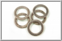 Ring "Rillen", flach, 17mm, antiksilberfb., Metall, 5 Stk.