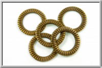 Ring "Rillen", flach, 17mm, anitkmessingfb., Metall, 5 Stk.