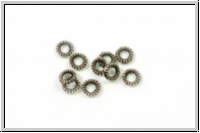 Ring/Spacer "Rillen", flach, 4mm, antiksilberfb., Tibetsiler, 10 Stk.