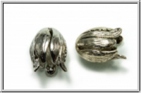 Perlenkappe (-cone) "Blooming Tulip", 21x16mm, antiksilberfb., Messing, 1 Stk.