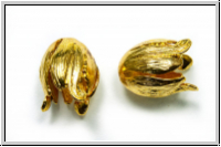 Perlenkappe (-cone) "Blooming Tulip", 21x16mm, goldfb., Messing, 1 Stk.