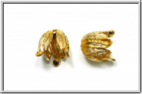 Perlenkappe (-cone) "Blooming Tulip II", 16x13mm, goldfb., Messing, 1 Stk.