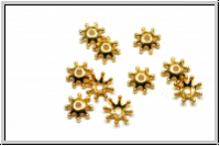Perlenkappe "Osteospermum", 2,5x9mm, goldfb., Metall, 10 Stk.
