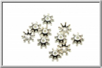 Perlenkappe "Osteospermum", 2,5x9mm, silberfb., Metall, 10 Stk.