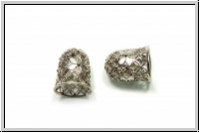 Perlenkappe (-cone) "Hollow Bell", 15x12mm, antiksilberfb., Messing, 1 Stk.