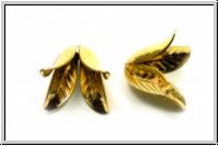 Perlenkappe (-cone) "Blooming Flower", 17x24mm, goldfb., Messing, 2 Stk.