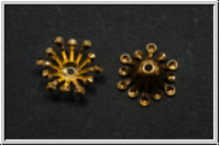 Perlenkappe "Strahlenkranz", 4x12mm, goldfb., Eisen, 5 Stk.