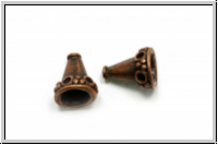 Perlenkappe (-cone) "Kreise & Punkte", 14x11mm, antikkupferfb., Tibetsilber, 2 Stk.