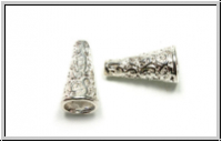 Perlenkappe (-cone) "Wild Nature", 20x10mm, silberfb., Messing, 1 Stk.