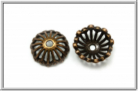 Perlenkappe (-cone) "Blumenschale", 7x19mm, antikmessingfb., Metall, 2 Stk.