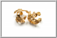 Perlenkappe (-cone) "Blumenranke", 16x19mm, goldfb., Metall, 1 Stk.