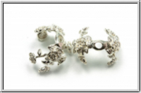 Perlenkappe (-cone) "Blumenranke", 16x19mm, silberfb., Metall, 1 Stk.