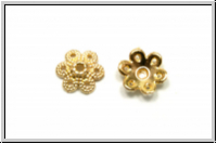 Perlenkappe "Kordelkranz", 2,8x9,1mm, goldfb., Metall, 10 Stk.