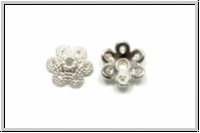 Perlenkappe "Kordelkranz", 2,8x9,1mm, silberfb., Metall, 10 Stk.