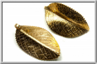 Anh�nger "Buchenblatt, gro�", 42x25x1mm, goldfb., Edelstahl, 1 Stk.