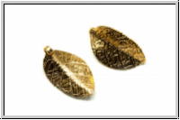 Anh�nger "Buchenblatt, klein", 29x17x0,9mm, goldfb., Edelstahl, 1 Stk.