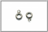 Anh�ngerschlaufe "glatter Ring", 12x8mm, antiksilberfb., Edelstahl, 1 Stk.