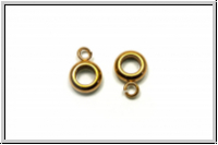 Anh�ngerschlaufe "glatter Ring", 12x8mm, antikgoldfb., Edelstahl, 1 Stk.