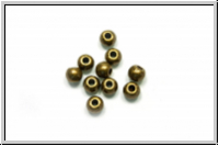 Spacer "Kugel, glatt", 4mm, antikmessingfb., Tibetsilber, 10 Stk.