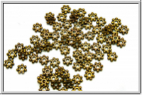 Spacer "Daisy", 1x4mm, antikmessingfb., Tibetsilber, 50 Stk.
