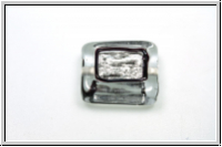 b�hm. Lampenperle, Silbereinzug, Rechteck mit Fenster, crystal/silver, 1 Stk.