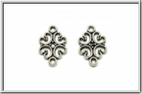 Verbinder "Herzquartet", 19x12,5mm, antiksilberfb., Metall, 2 Stk.