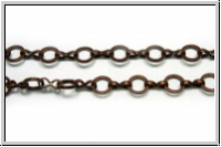 Gliederkette, Mother-Son-Chain, 6/7x3mm, antikkupferfb., Messing, Preis/m