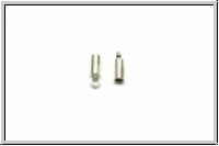Endh�lse "einfach", 8,0x2,8mm, silberfb., Messing, 2 Stk.