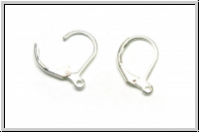 Klappbrisur "einfach", 14x10mm, silberfb., Messing, 1 Paar