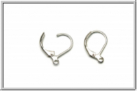 Klappbrisur "einfach", 14x10mm, antiksilberfb., Messing, 1 Paar