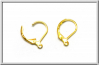 Klappbrisur "einfach", 14x10mm, goldfb., Messing, 1 Paar